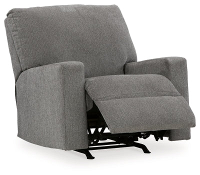 Recliner In Solid Graphite Fabric