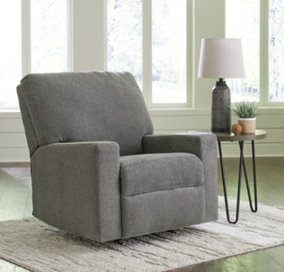 Recliner In Solid Graphite Fabric