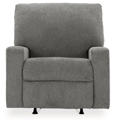 Recliner In Solid Graphite Fabric