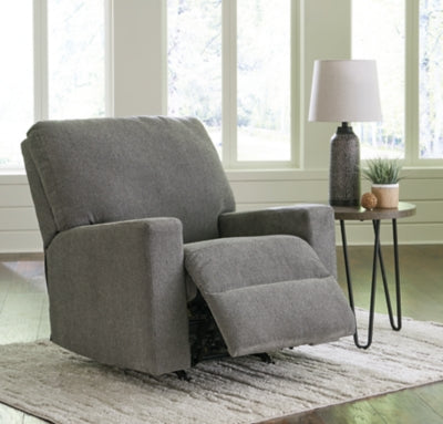 Recliner In Solid Graphite Fabric
