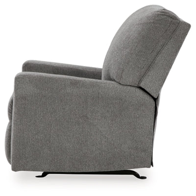Recliner In Solid Graphite Fabric