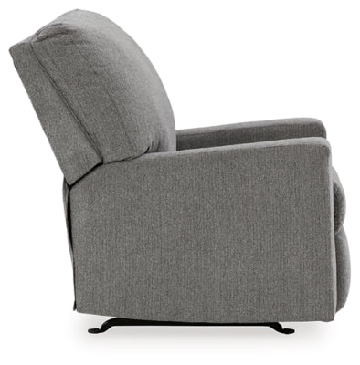 Recliner In Solid Graphite Fabric