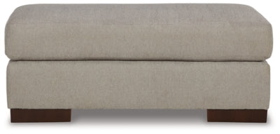 Ottoman In Solid Flax Fabric