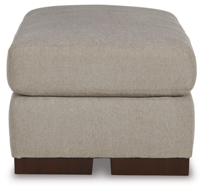 Ottoman In Solid Flax Fabric