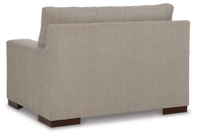 Oversized Chair In Solid Flax Fabric