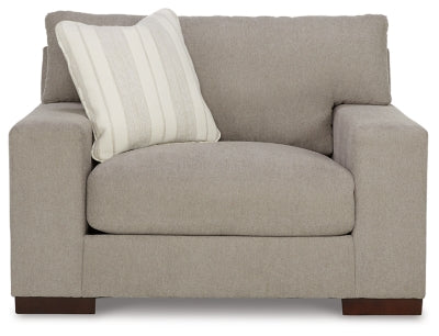 Oversized Chair In Solid Flax Fabric