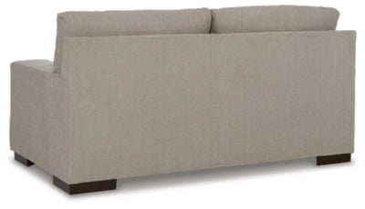 Loveseat In Solid Flax Fabric