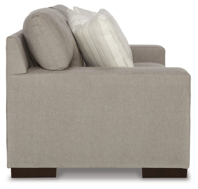 Loveseat In Solid Flax Fabric