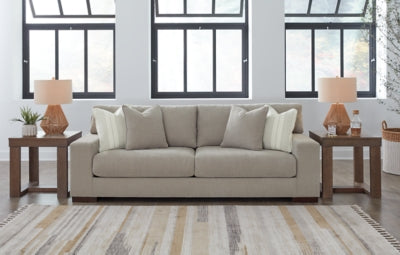 Sofa In Solid Flax Fabric