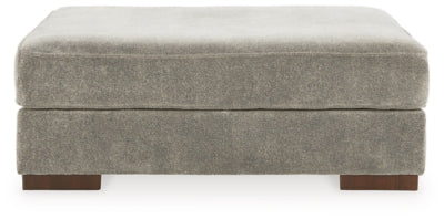 Oversized Accent Ottoman In Solid Smoke Fabric