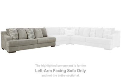 Left-Arm Facing Sofa In Solid Smoke Fabric