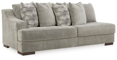 Left-Arm Facing Sofa In Solid Smoke Fabric