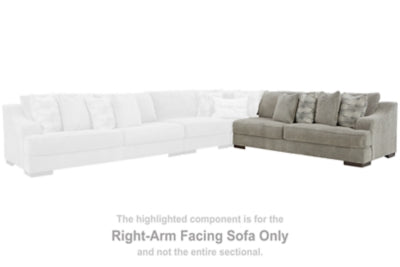 Right-Arm Facing Sofa In Solid Smoke Fabric