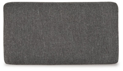 Ottoman In Solid Pewter Fabric
