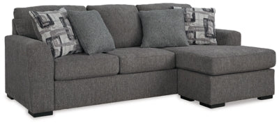 Sofa Chaise In Solid Pewter Fabric