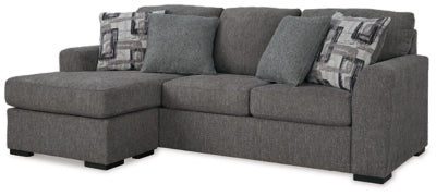 Sofa Chaise In Solid Pewter Fabric
