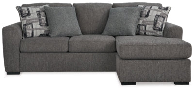 Sofa Chaise In Solid Pewter Fabric