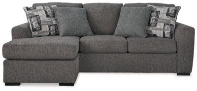 Sofa Chaise In Solid Pewter Fabric