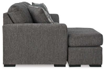 Sofa Chaise In Solid Pewter Fabric