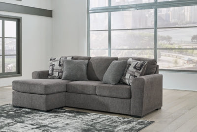 Sofa Chaise In Solid Pewter Fabric