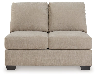 Armless Loveseat In Solid Cork Fabric