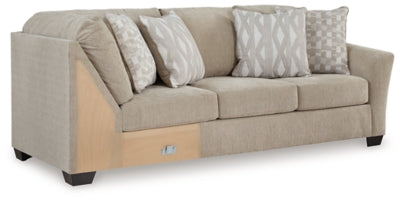Right-Arm Facing Sofa with Corner Wedge In Solid Cork Fabric