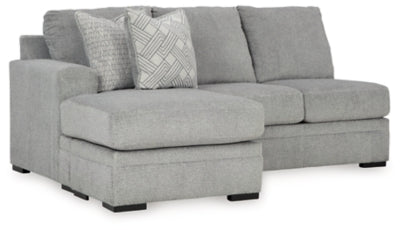 Left-Arm Facing Sofa Chaise In Solid Cement Fabric