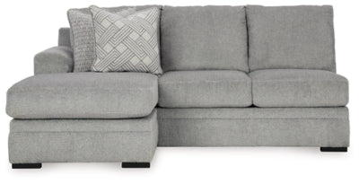 Left-Arm Facing Sofa Chaise In Solid Cement Fabric