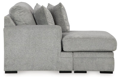 Left-Arm Facing Sofa Chaise In Solid Cement Fabric