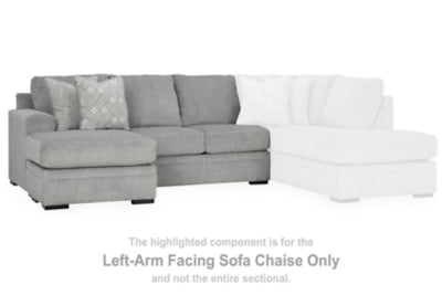 Left-Arm Facing Sofa Chaise In Solid Cement Fabric