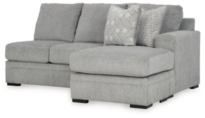 Right-Arm Facing Sofa Chaise In Solid Cement Fabric