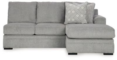 Right-Arm Facing Sofa Chaise In Solid Cement Fabric