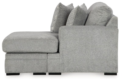 Right-Arm Facing Sofa Chaise In Solid Cement Fabric