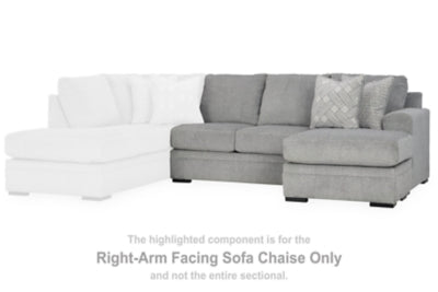 Right-Arm Facing Sofa Chaise In Solid Cement Fabric
