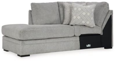 Left-Arm Facing Corner Chaise In Solid Cement Fabric