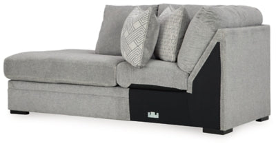 Left-Arm Facing Corner Chaise In Solid Cement Fabric