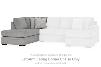 Left-Arm Facing Corner Chaise In Solid Cement Fabric