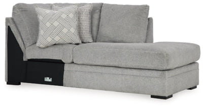 Right-Arm Facing Corner Chaise In Solid Cement Fabric