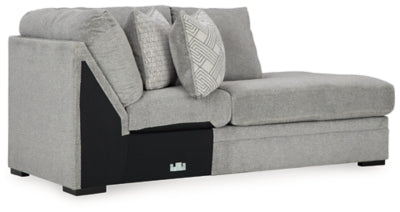 Right-Arm Facing Corner Chaise In Solid Cement Fabric