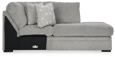 Right-Arm Facing Corner Chaise In Solid Cement Fabric