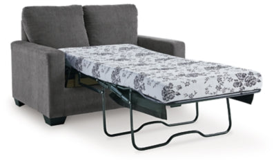 Twin Sofa Sleeper In Solid Pewter Fabric