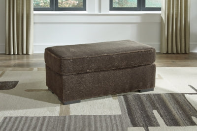 Ottoman In Solid Chocolate Fabric
