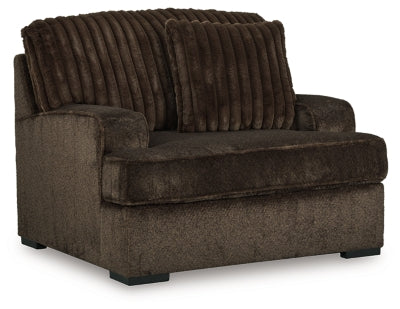 Oversized Chair In Solid Chocolate Fabric