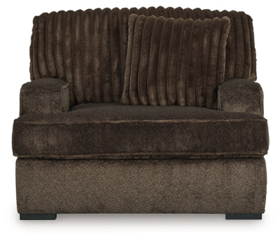 Oversized Chair In Solid Chocolate Fabric