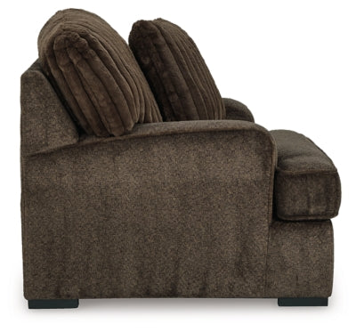 Oversized Chair In Solid Chocolate Fabric