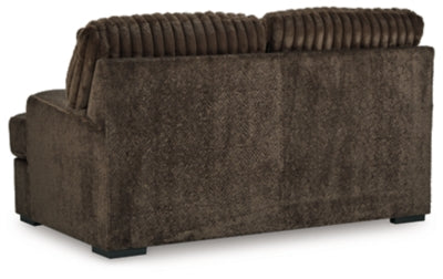 Loveseat In Solid Chocolate Fabric