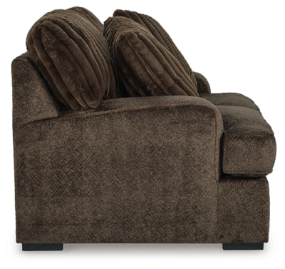 Loveseat In Solid Chocolate Fabric