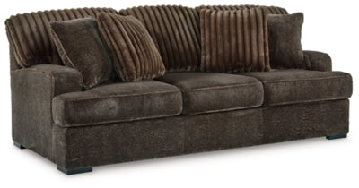 Sofa In Solid Chocolate Fabric