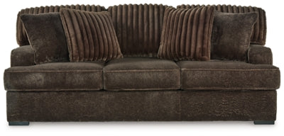 Sofa In Solid Chocolate Fabric