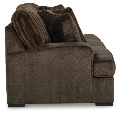 Sofa In Solid Chocolate Fabric